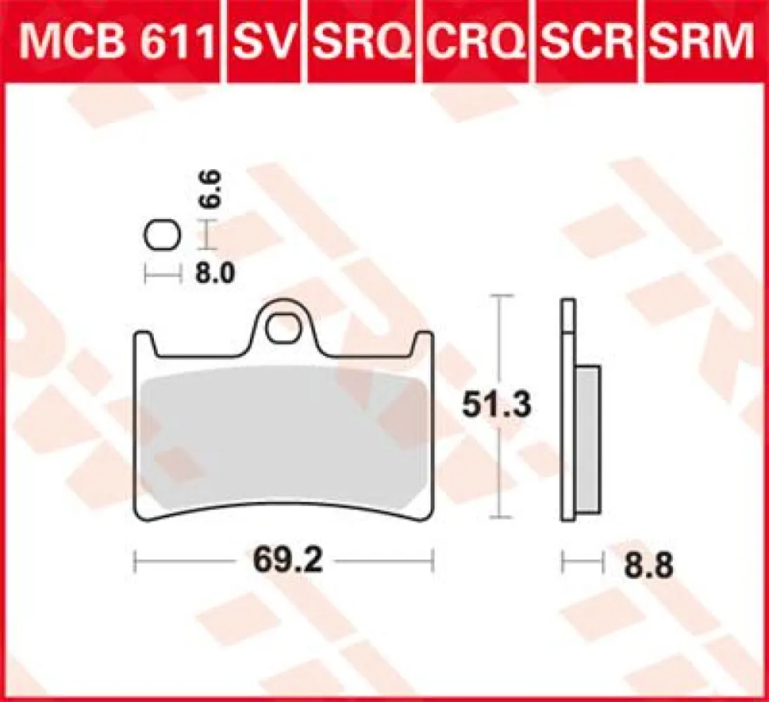 TRW - BRAKE PAD TRW MCB611 - 17220472