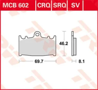 TRW - BRAKE PAD TRW MCB602CRQ - 17220470