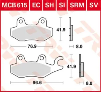 TRW - BRAKE PAD TRW MCB615 - 17220474