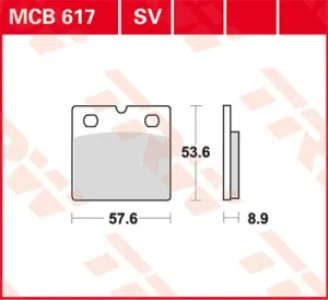 TRW - BRAKE PAD TRW MCB617 - 17220476