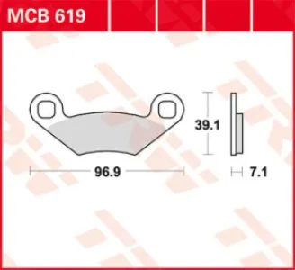 TRW - BRAKE PAD TRW MCB619 - 17220478