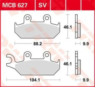 TRW - BRAKE PAD TRW MCB627SV - 17220486