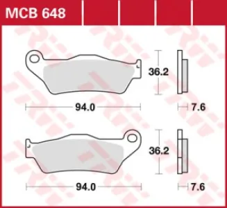 TRW - BRAKE PAD TRW MCB648 - 17220497