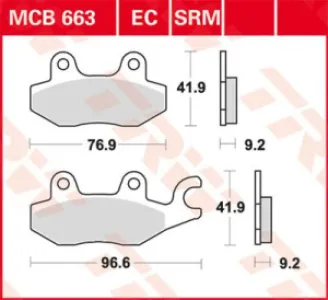 TRW - BRAKE PAD TRW MCB663 - 17220506