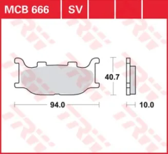 TRW - BRAKE PAD TRW MCB666 - 17220509