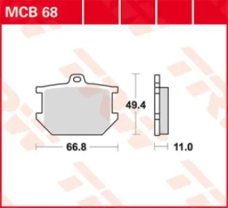 TRW - BRAKE PAD TRW MCB68 - 17220518