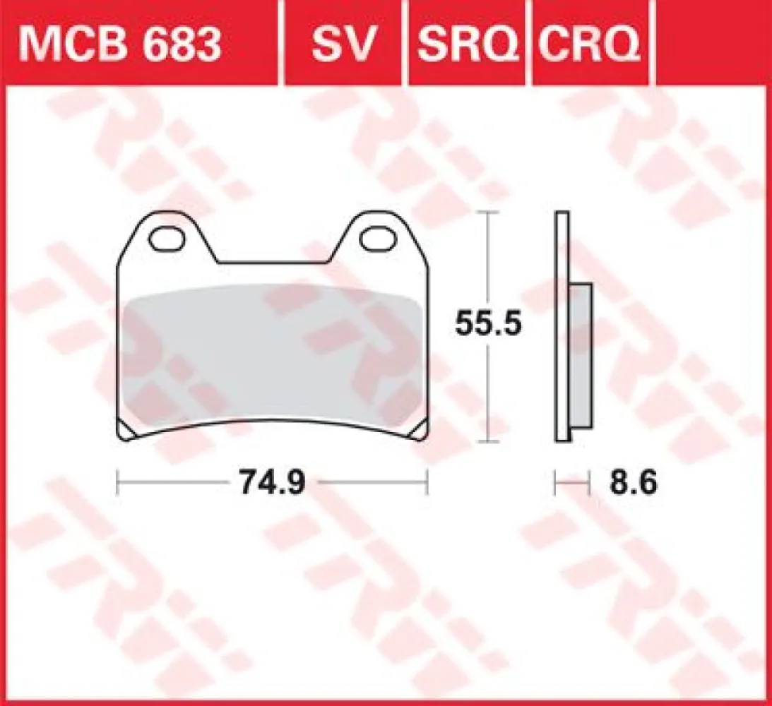 TRW - BRAKE PAD TRW MCB683 - 17220522