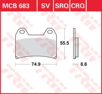 TRW - BRAKE PAD TRW MCB683 - 17220522