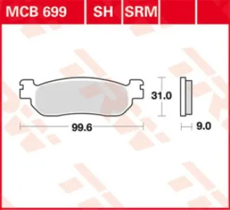 TRW - BRAKE PAD TRW MCB699 - 17220537