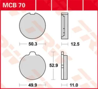 TRW - BRAKE PAD TRW MCB70 - 17220538