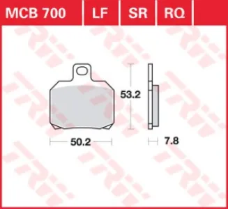 TRW - BRAKE PAD TRW MCB700 - 17220539