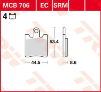 TRW - BRAKE PAD TRW MCB706 - 17220546
