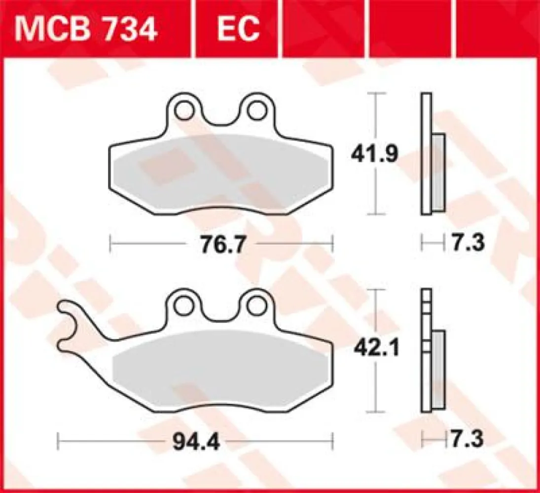 TRW - BRAKE PAD TRW MCB734 - 17220561