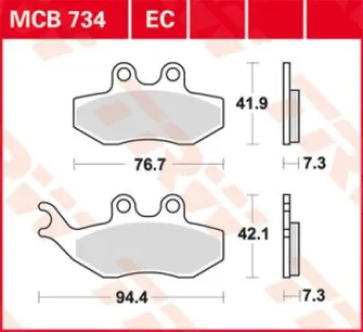 TRW - BRAKE PAD TRW MCB734 - 17220561