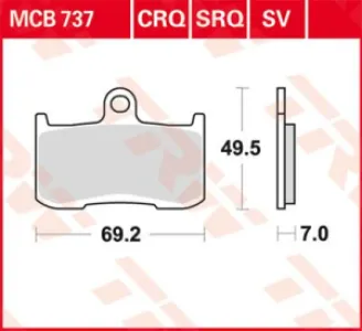 TRW - BRAKE PAD TRW MCB737 - 17220565