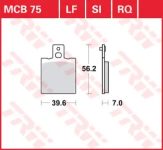 TRW - BRAKE PAD TRW MCB75 - 17220572
