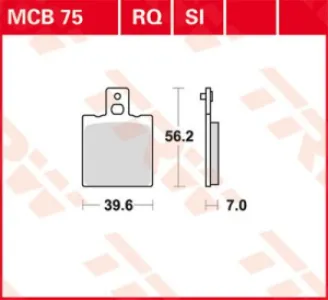 TRW - BRAKE PAD TRW MCB75 - 17220572