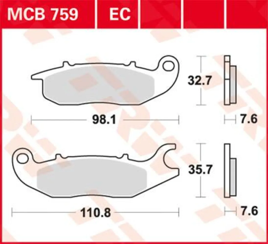 TRW - BRAKE PAD TRW MCB759 - 17220573