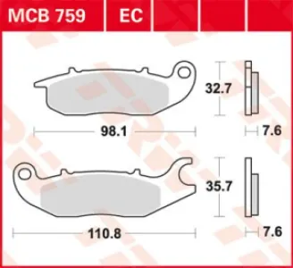 TRW - BRAKE PAD TRW MCB759 - 17220573