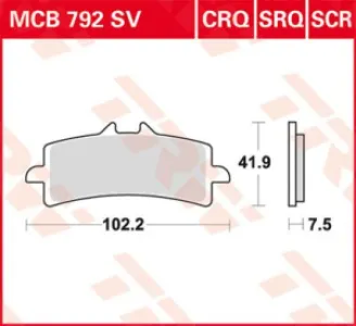 TRW - BRAKE PAD TRW MCB792CRQ - 17220646