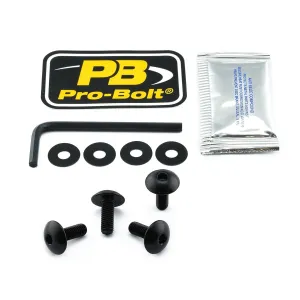 PRO BOLT - BOLT KIT LIC PLATE M6X16 BLACK - 20301608