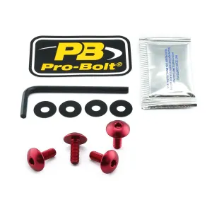 PRO BOLT - BOLT KIT LIC PLATE M6X16 RED - 20301610